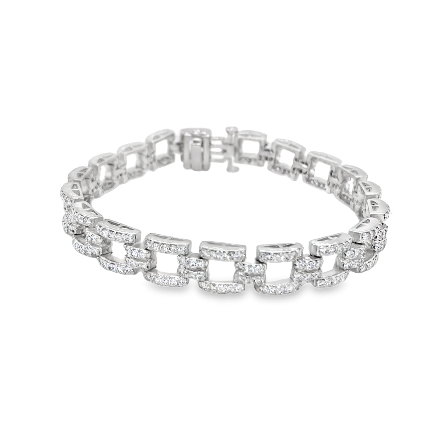 ESTATE Diamond Link Bracelet in White Gold