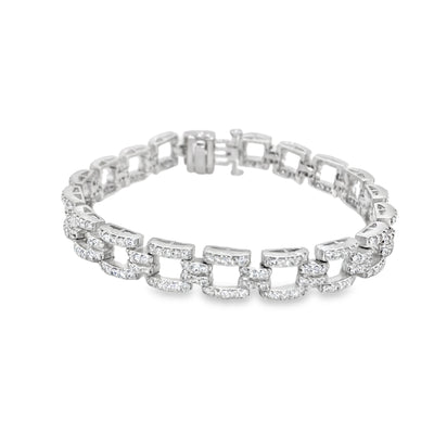 ESTATE Diamond Link Bracelet in White Gold