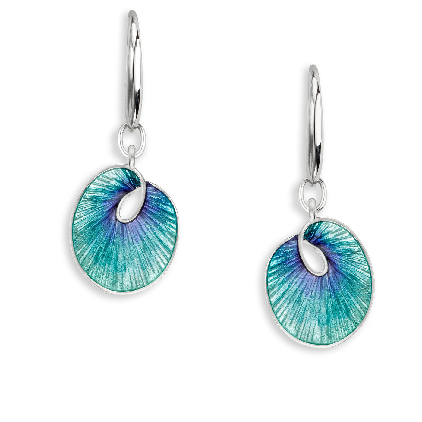 Nicole Barr Silver Enamel Twist Earrings