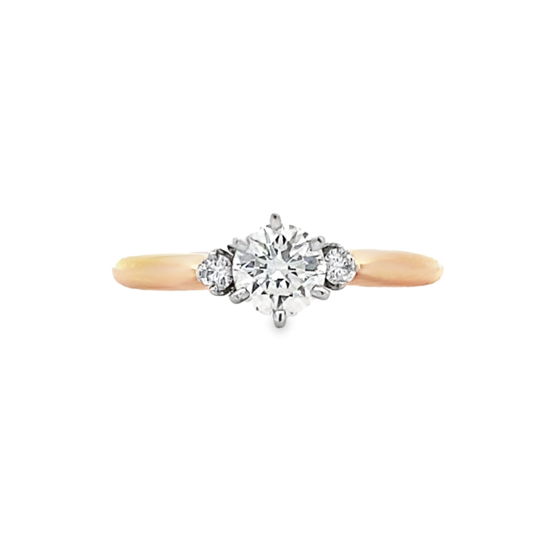 Beeghly & Co. 14 Karat 3 Stone Round Shape Diamond Engagement Ring 101T3