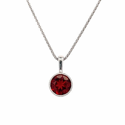 14 Karat Garnet Solitaire Gemstone Pendants 87655:226:P