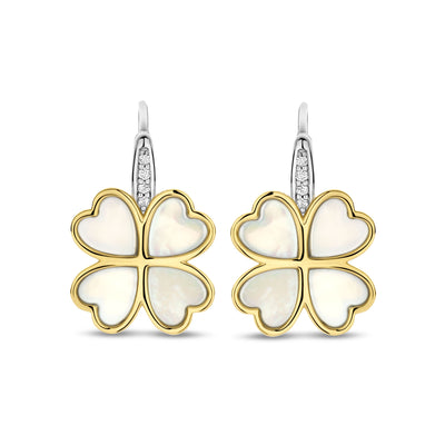 Mother of Pearl Drop Earrings in Two-Tone Gold by Ti Sento Milano