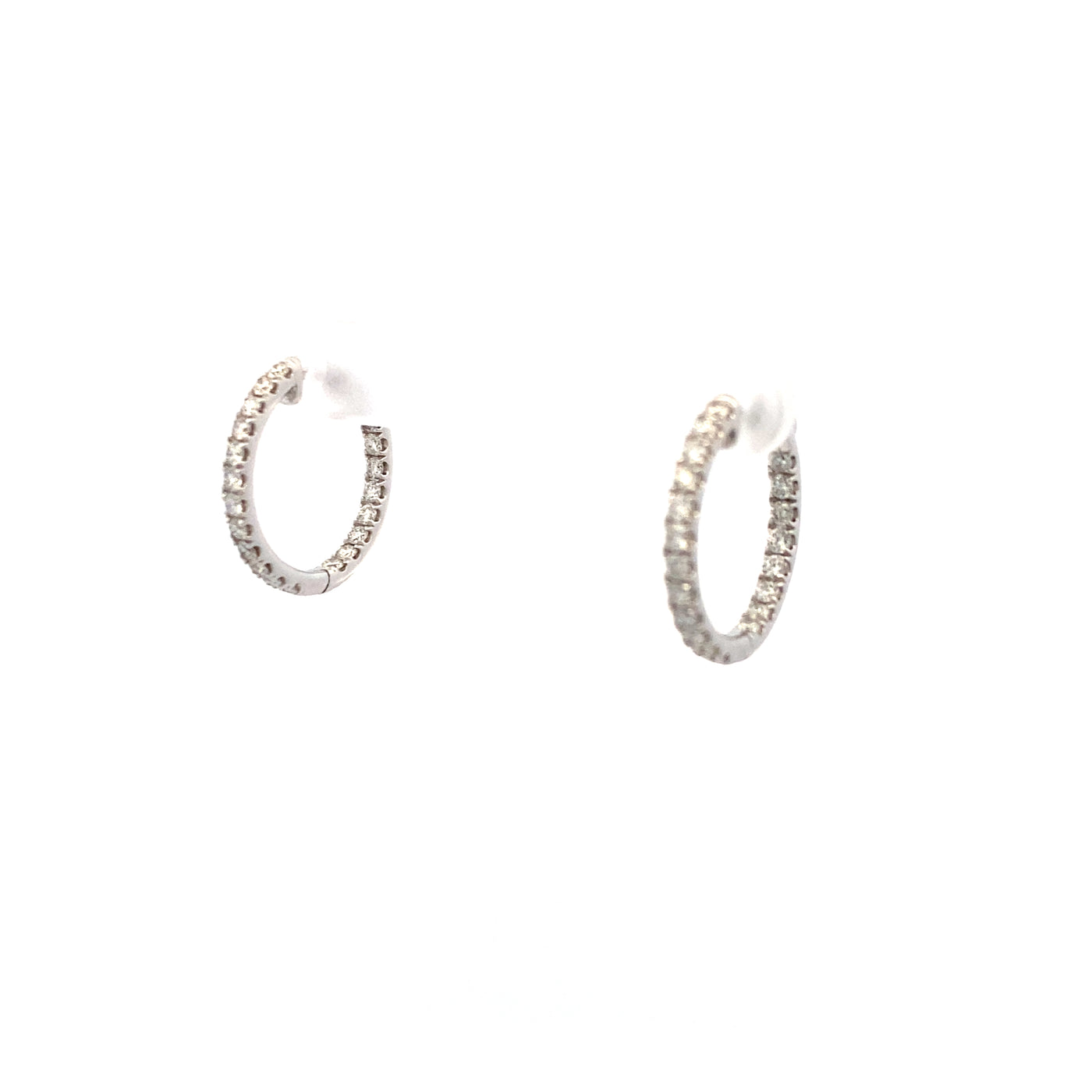 14 Karat White Gold Hoop Earrings Diamond Earrings HS180920-14WF