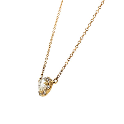 Diamond Pear-shaped Necklace in Yellow Gold by B&C
