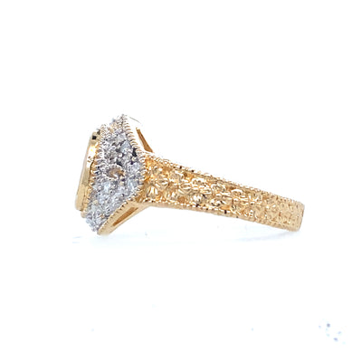 ESTATE Ruby and Diamond Ring in Yellow Gold