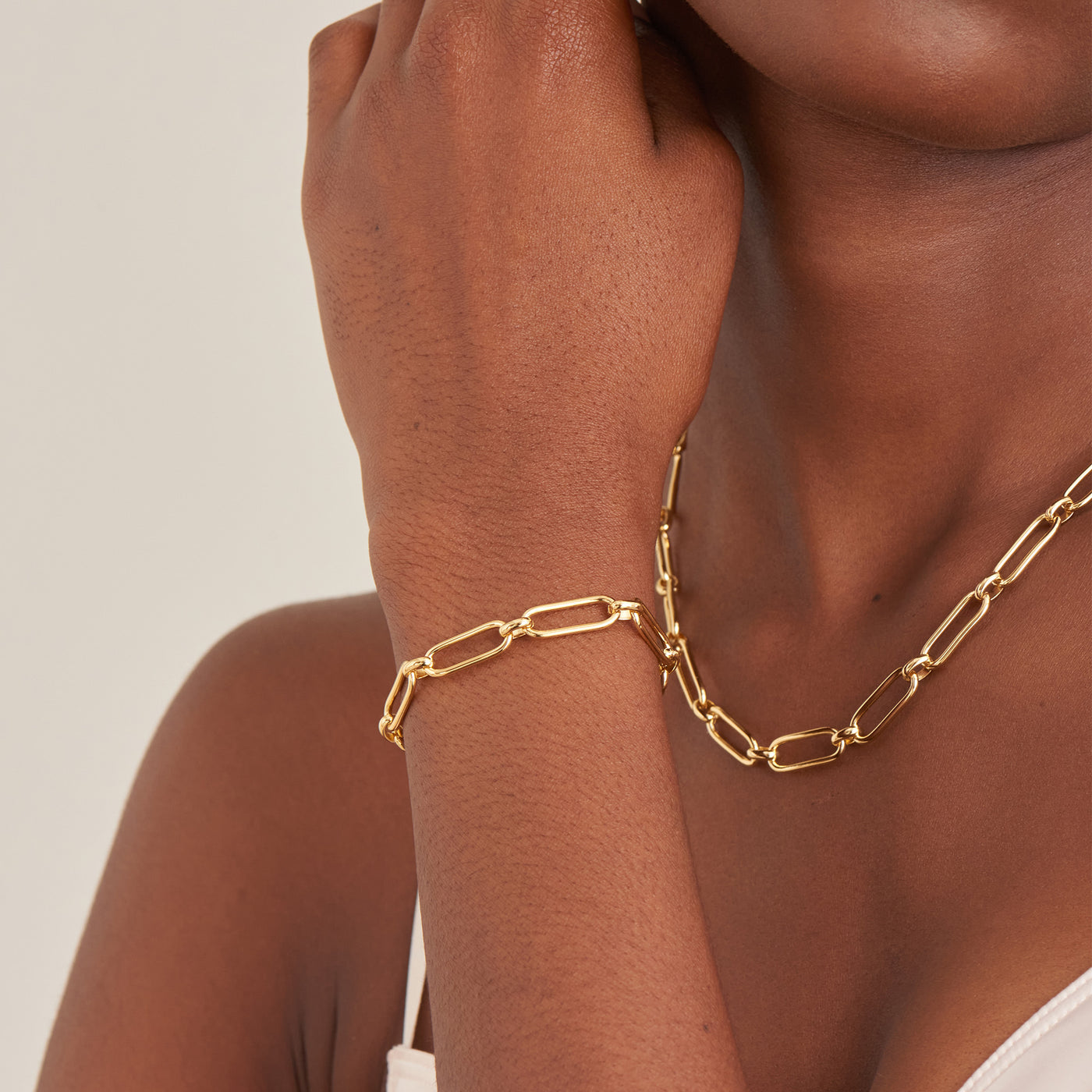 Chubby Chunky Chain Link Bracelet in Yellow GOld by Ania Haie