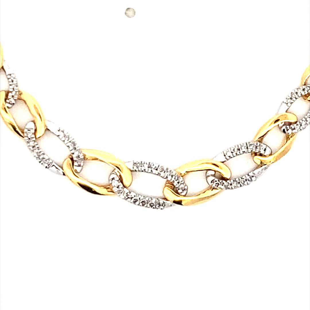 SDC Creations Sterling Silver/ Gold Chain Diamond Bracelets BSD005-WY