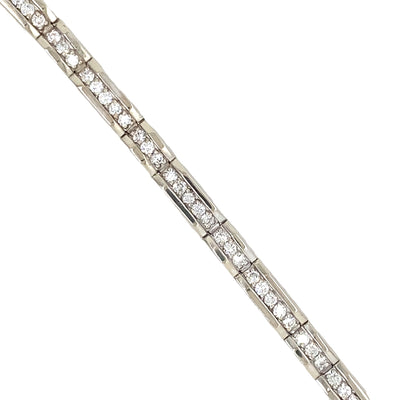 ESTATE Diamond Link Bracelet in White Gold