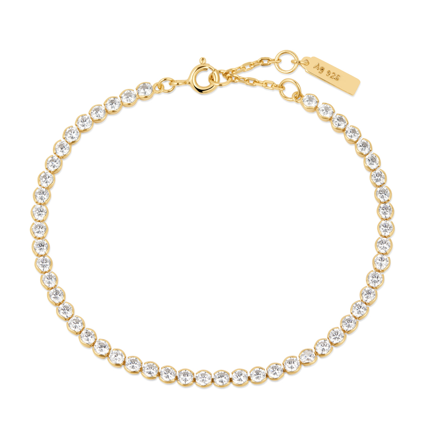 CZ Chain Bracelet in Sterling Silver with Gold Plating  by Ania Haie