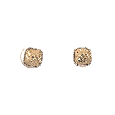 D/C Square Studs in Yellow Gold