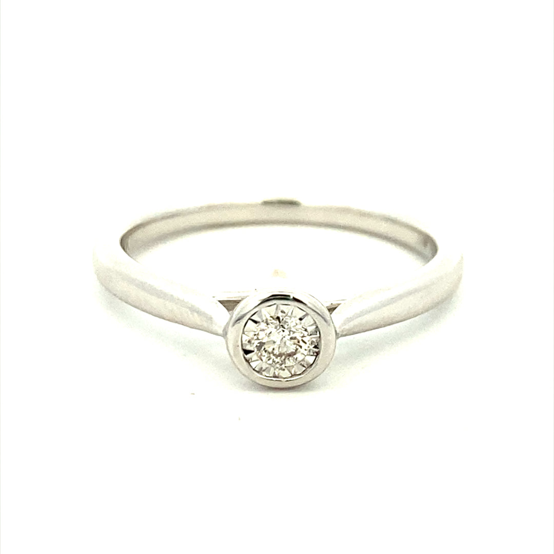 Diamond Solitaire Promise Ring in White Gold