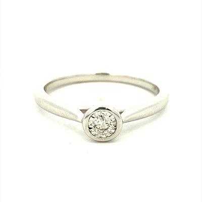Diamond Solitaire Promise Ring in White Gold