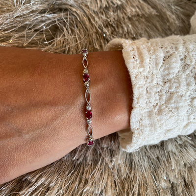 ESTATE Ruby and Diamond Bracelet in White Gold