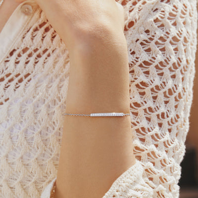 Pave Bar Bracelet in Silver by Ania Haie