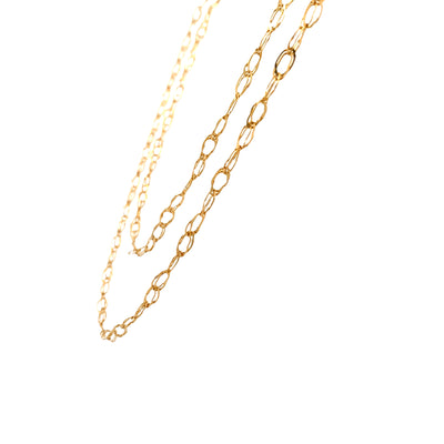 ESTATE 36" Double Link Necklace in Yellow Gold