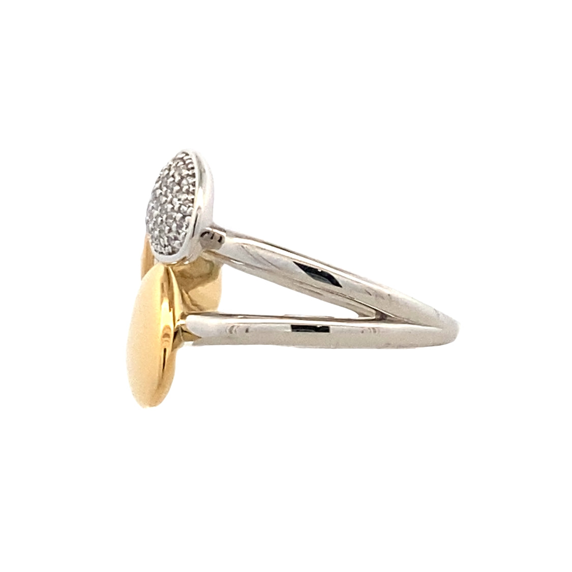 Ti Sento Two-Tone Ring with White Stone and Pave Accents