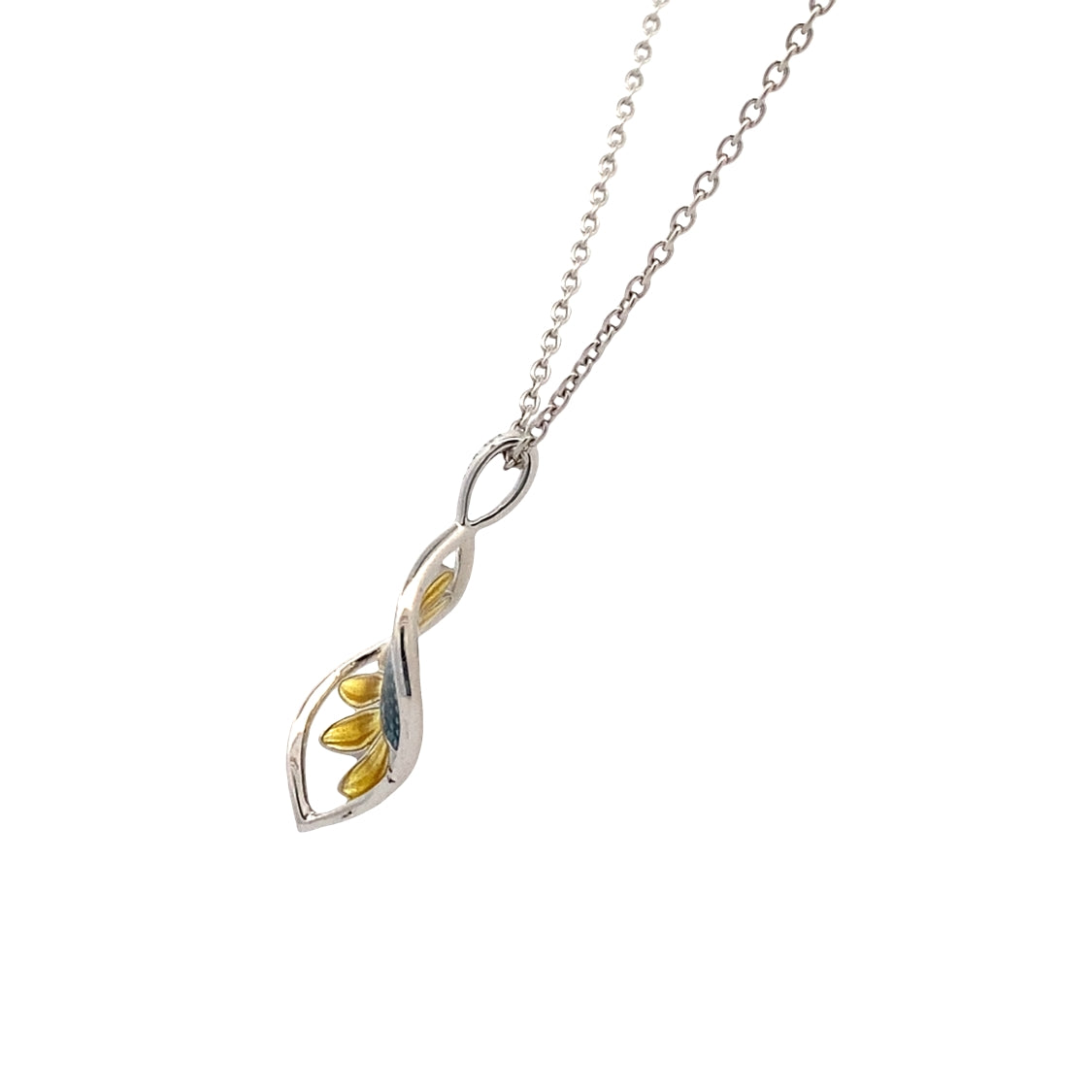 Sunflower Twist Pendant in Sterling Silver by Nicole Barr