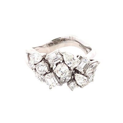 Diamond Cluster Ring in White Gold by Simon G