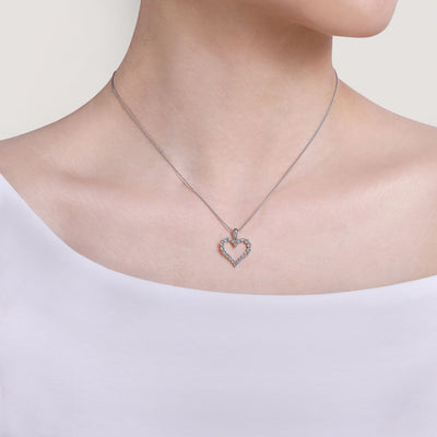 Diamond Heart Pendant in White Gold by Gabriel & Co.