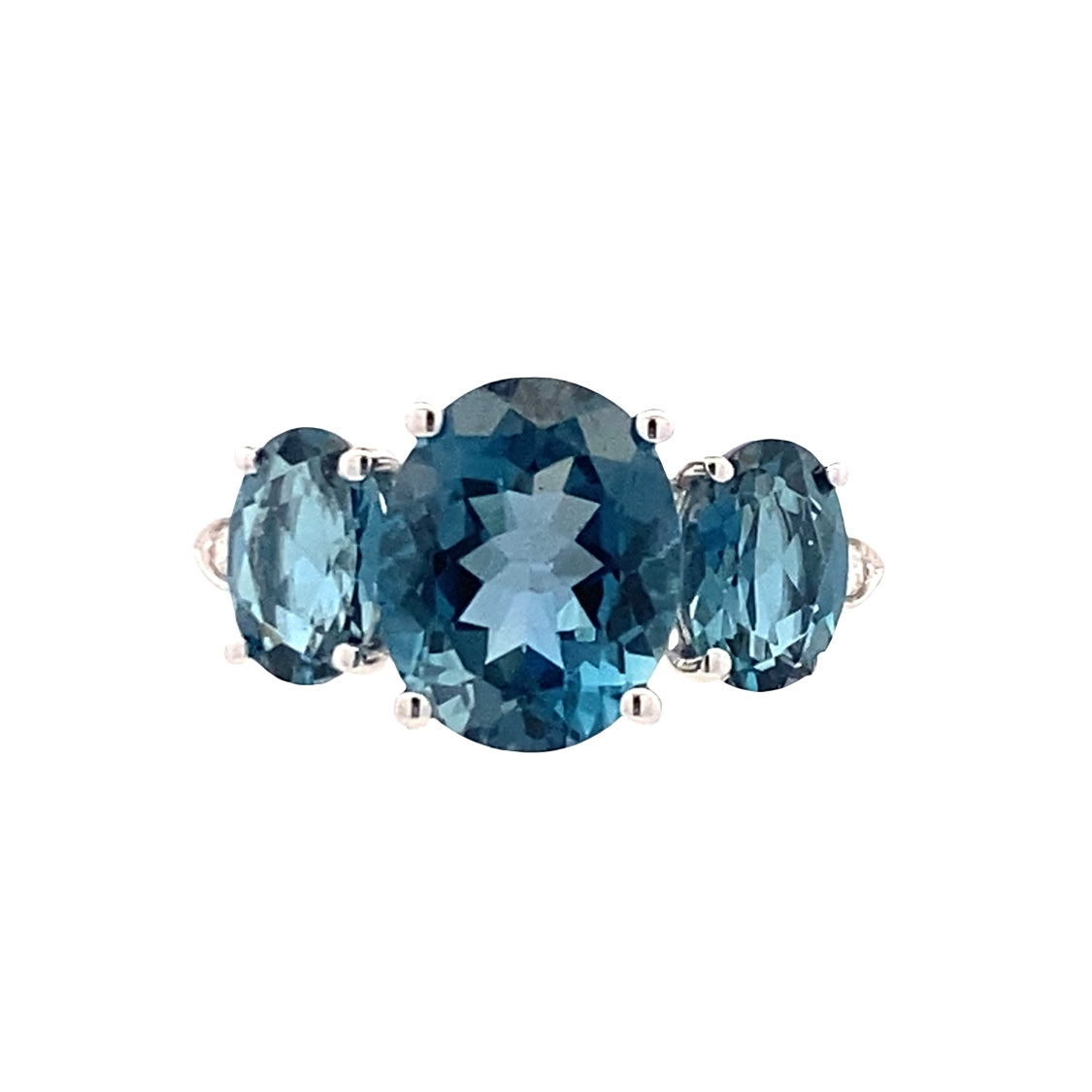 London Blue Topaz Ring in White Gold