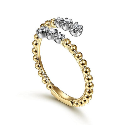 Diamond Bypass Ring in Yellow Gold by Gabriel & Co.