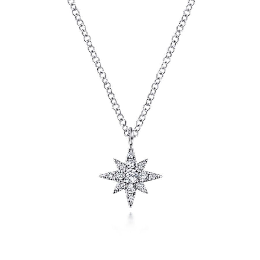 Gabriel & Co 14k Diamond Star Pendant nk6126w45jj