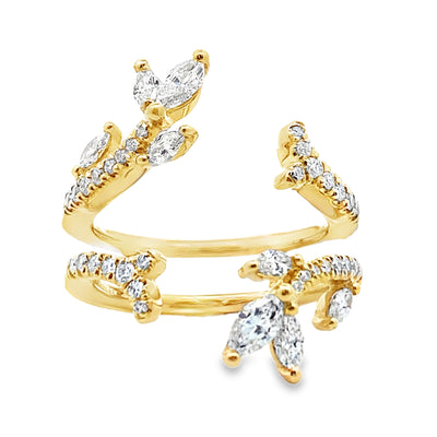 14K Yellow Gold Diamond Leaf Bypass Ring by Gabriel & Co.