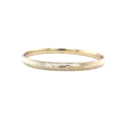ESTATE Engraved Bangle in Yellow Gold
