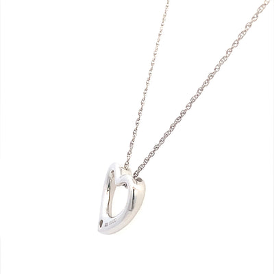Diamond Heart Pendant in Silver