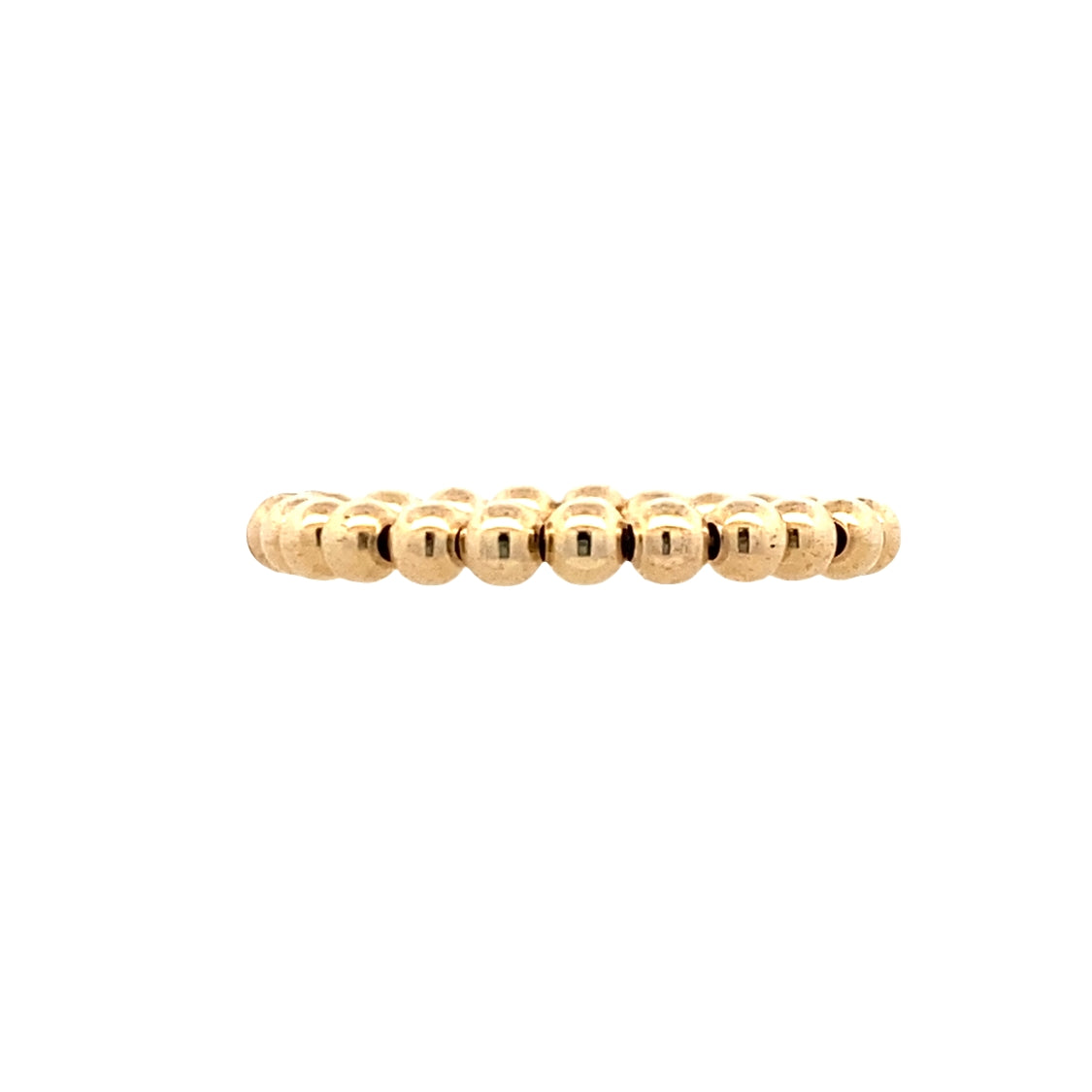 Stretch Beaded Ring in Yellow Gold Plating by Karen Lazar