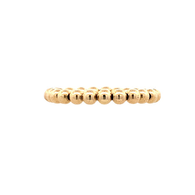 Stretch Beaded Ring in Yellow Gold Plating by Karen Lazar