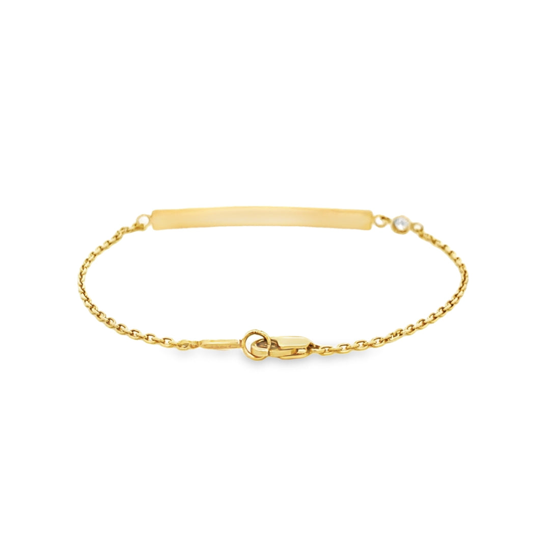 Engraveable Bar Bracelet in Yellow Gold by B&C