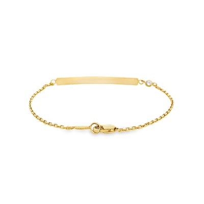 Engraveable Bar Bracelet in Yellow Gold by B&C