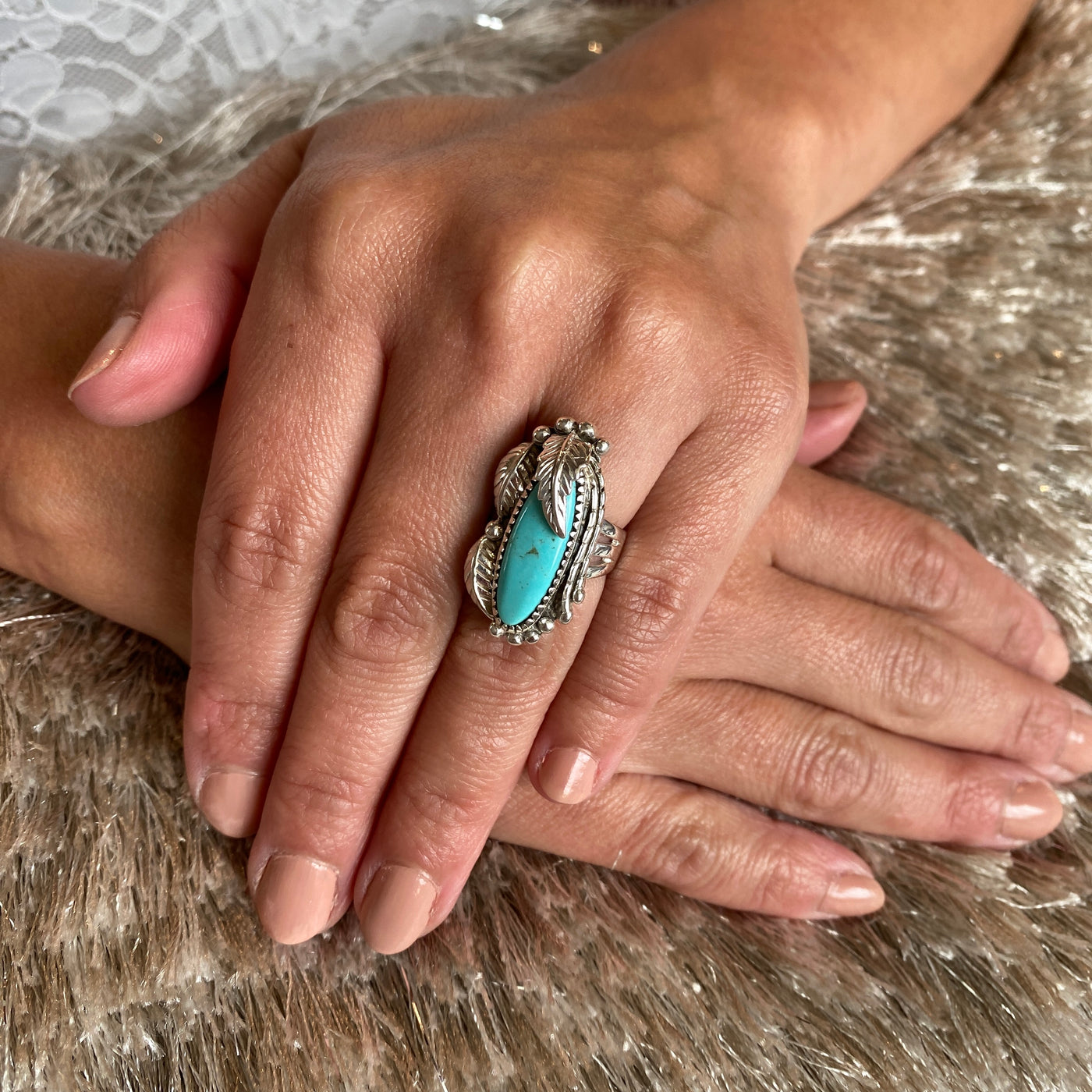 ESTATE Turquoise Ring in Silver