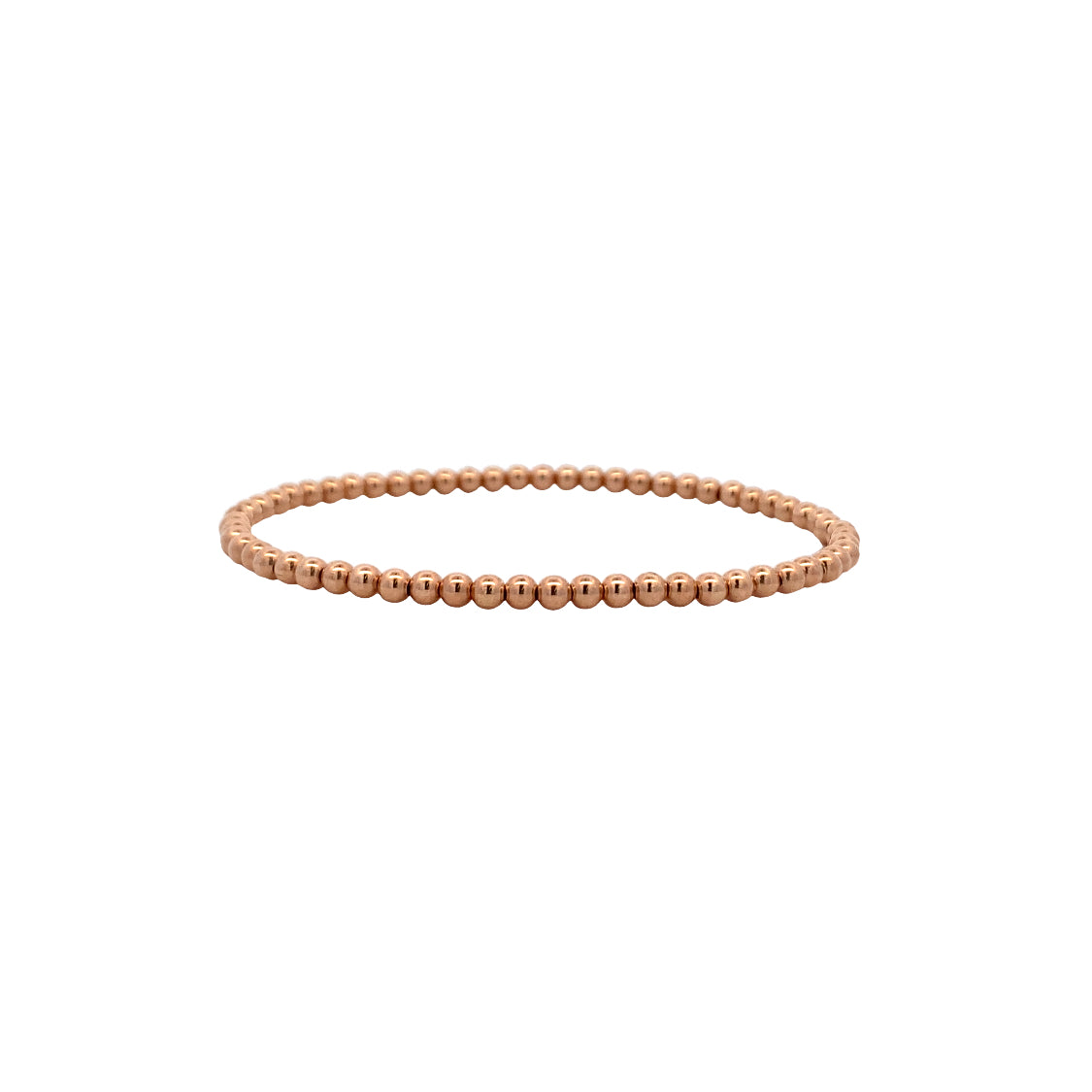 Karen Lazar Stretch 3mm Rose Gold Filled Beaded Bracelet Size 6.25