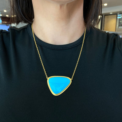 ESTATE Lika Behar Turquoise Necklace in Yellow Gold