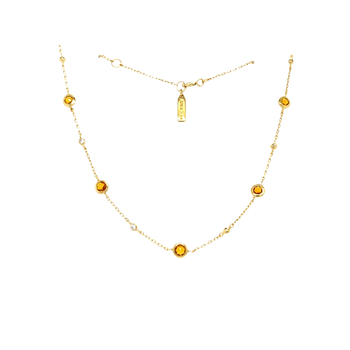 Nano Gem Station Necklace in Sterling Silver with Gold Plating by Ania Haie