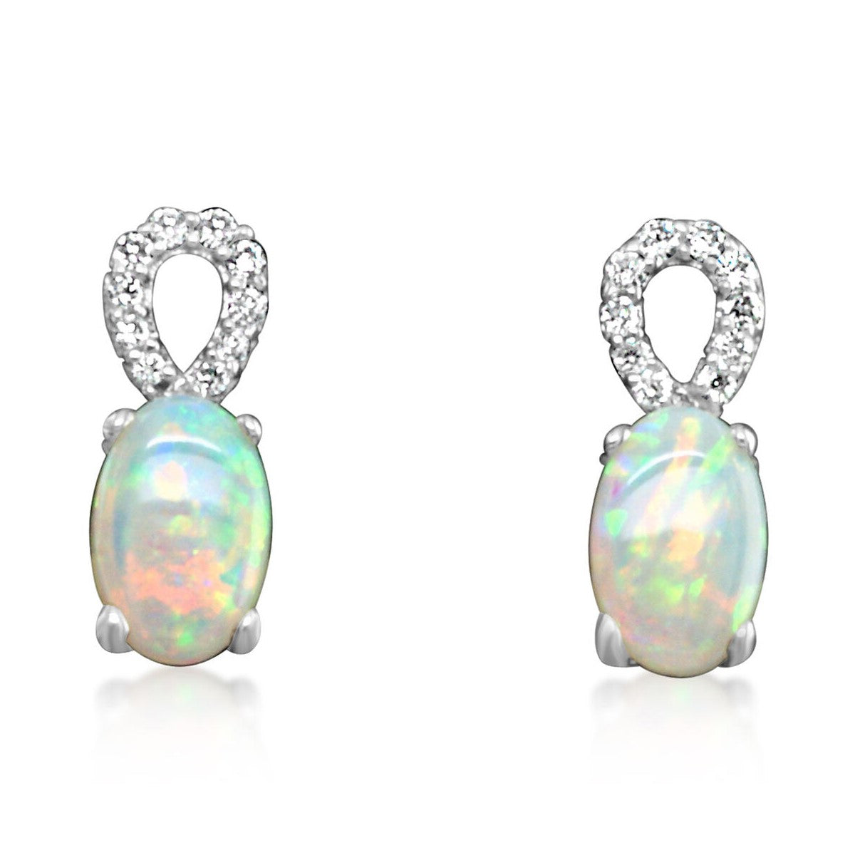 Parle 14 Karat White Gold Drop Earrings Gemstone Earrings ECO006N13W