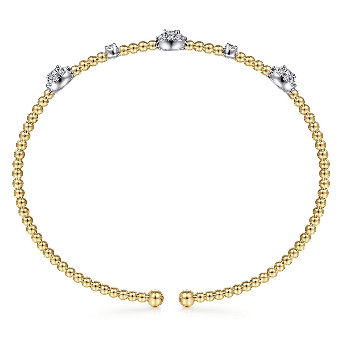 Diamond Station Bangle in Yellow Gold  by Gabriel & Co.