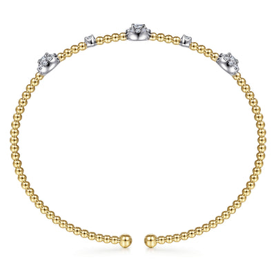 Diamond Station Bangle in Yellow Gold  by Gabriel & Co.