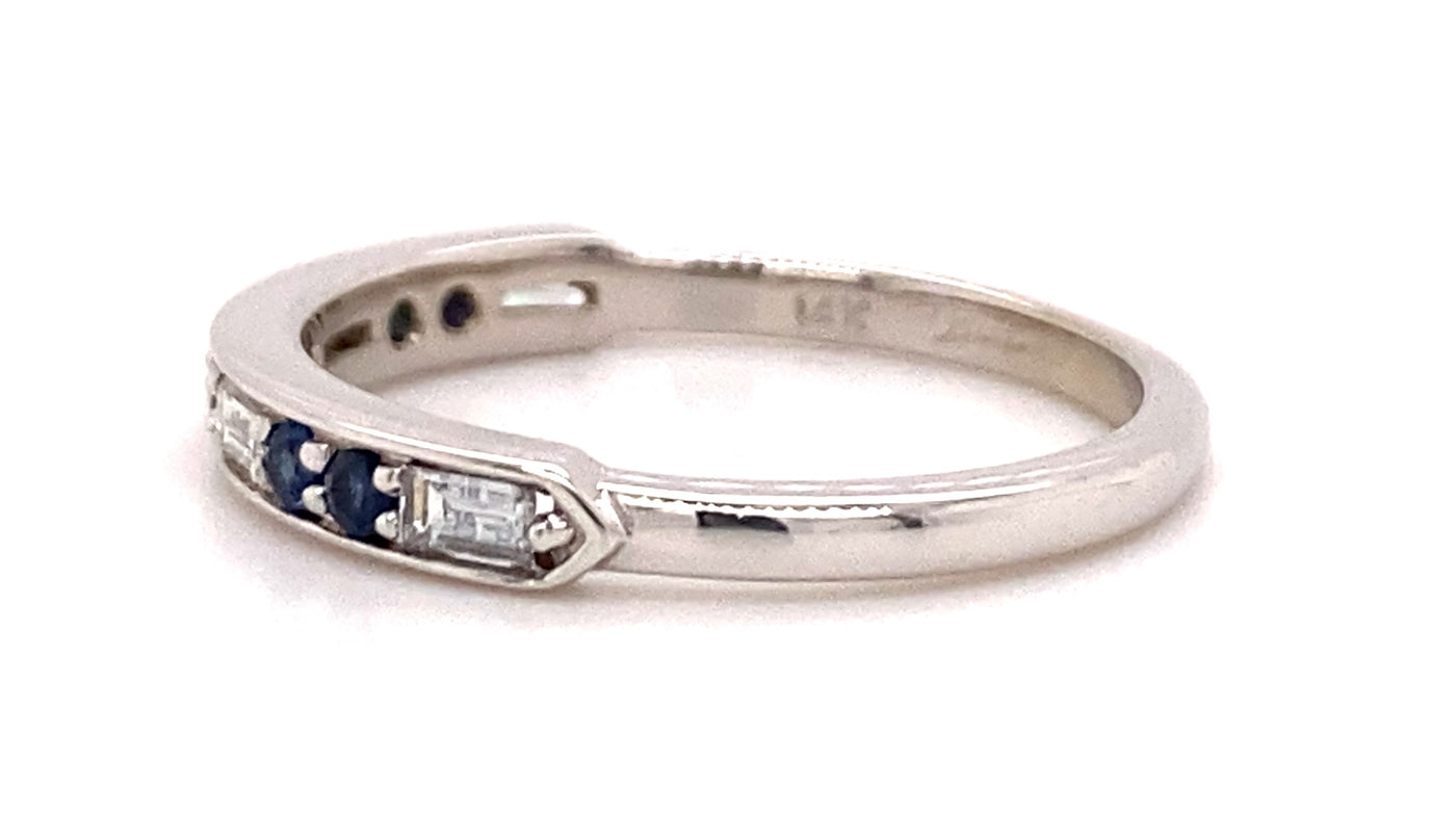 Beeghly & Co. 14 Karat Sapphire and Diamond Baguette Band BCR-120SAP