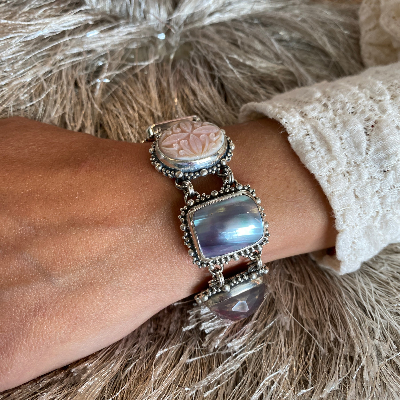 ESTATE Stephen Dueck Gemstone Bracelet in Silver
