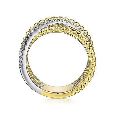 Gabriel & Co. 14 Karat Cross Over Style Round Diamond Fashion Ring - Lady's LR52202M45JJ