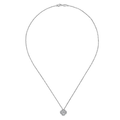 Diamond Open Clover Style Pendant in White Gold by Gabriel & Co.