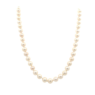 ESTATE 19" Strand Cultured Pearls in Yellow Gold