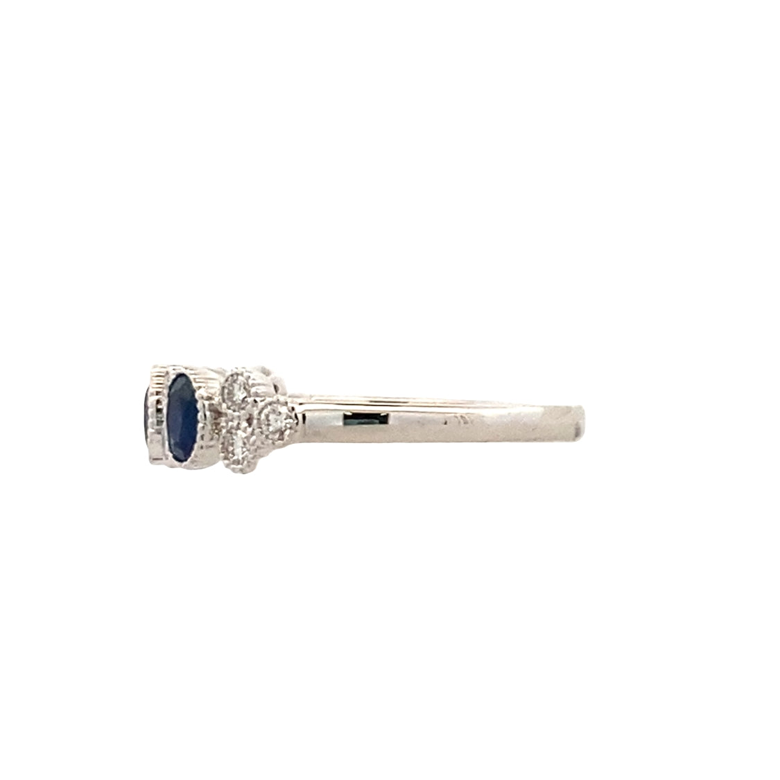 Sapphire and Diamond Ring in White Gold