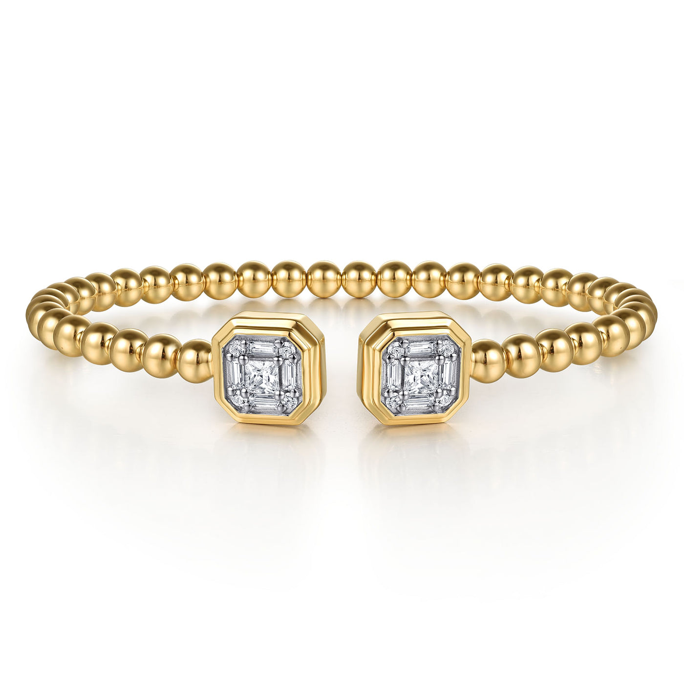 14K Yellow Gold .79CTW Diamond Bujukan Split Bangle, Size 6.25 by Gabriel & Co.