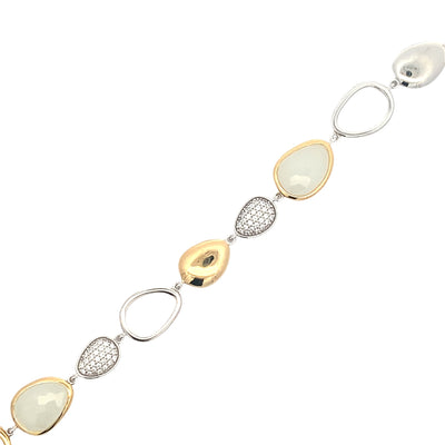 CZ Link Bracelet in Silver with Gold Plating by Ti Sento Milano