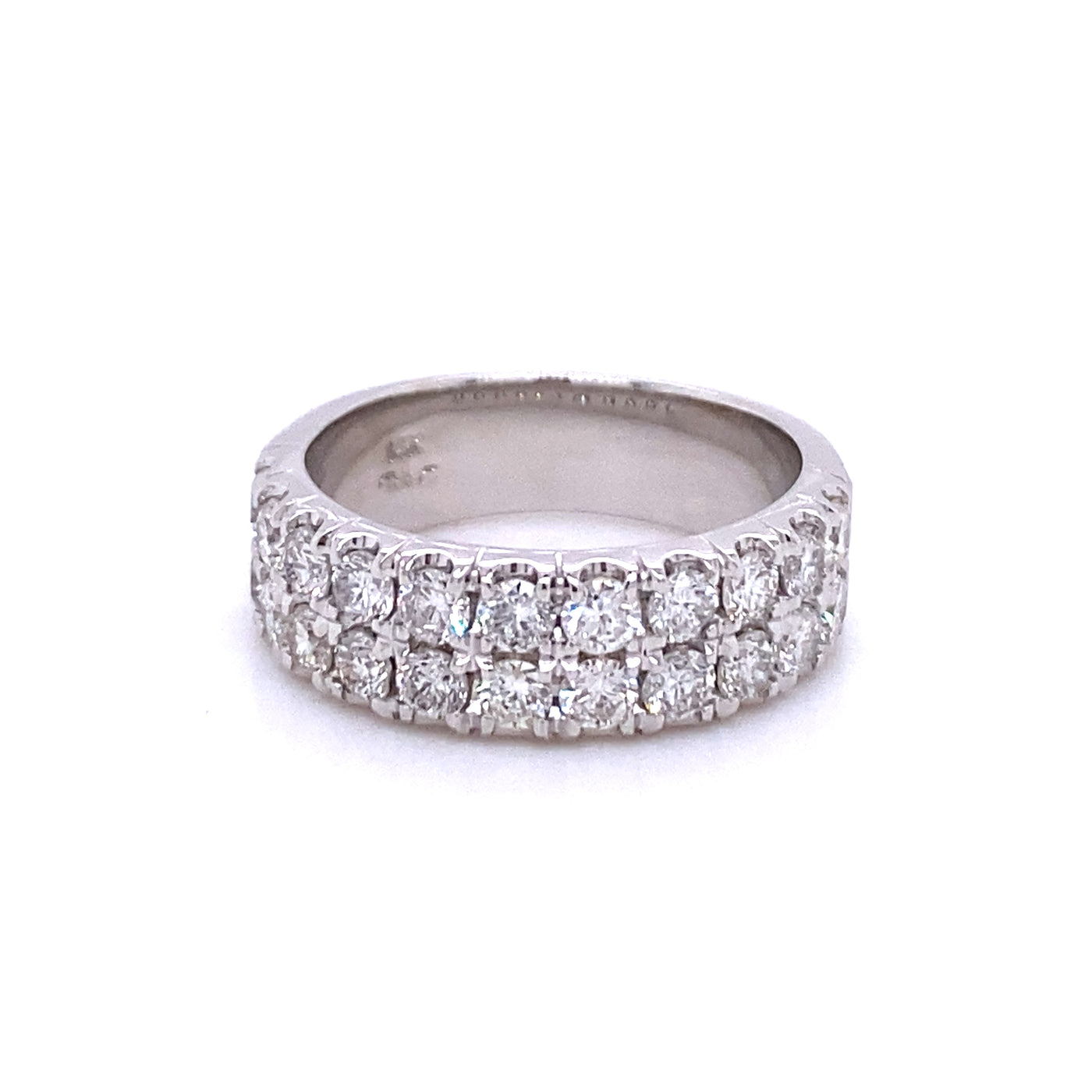 Double Row Diamond Band in White Gold by B&C
