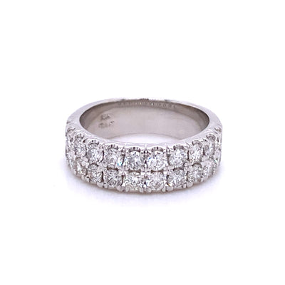 Double Row Diamond Band in White Gold by B&C